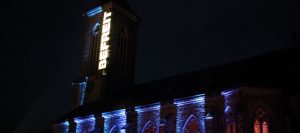 Christuskirche, Nachtaufnahme, Befreit